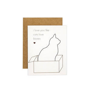 I Love You Like Cats Love Boxes Card