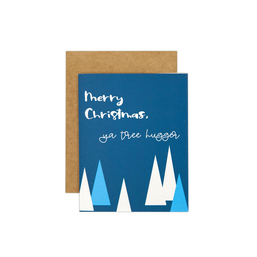 Tree Hugger Christmas Card