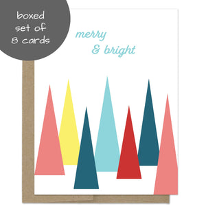 Merry and Bright Trees Christmas Card Box Set